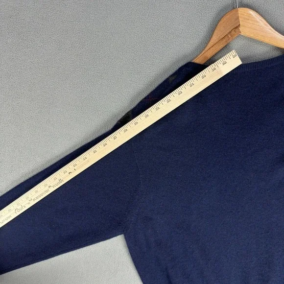 Vineyard Vines Sweater Mens Large Blue Cashmere Argyle Diamond Grandpa Eclectic - Picture 6 of 6